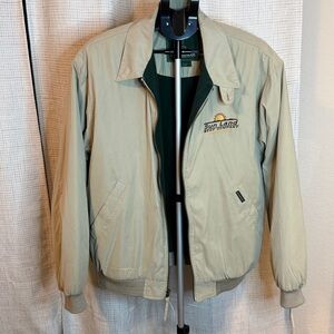 Weatherproof Men's Light Beige Bomber Jacket with Dark Green Lining